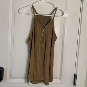 Papaya Zippered Tank Top